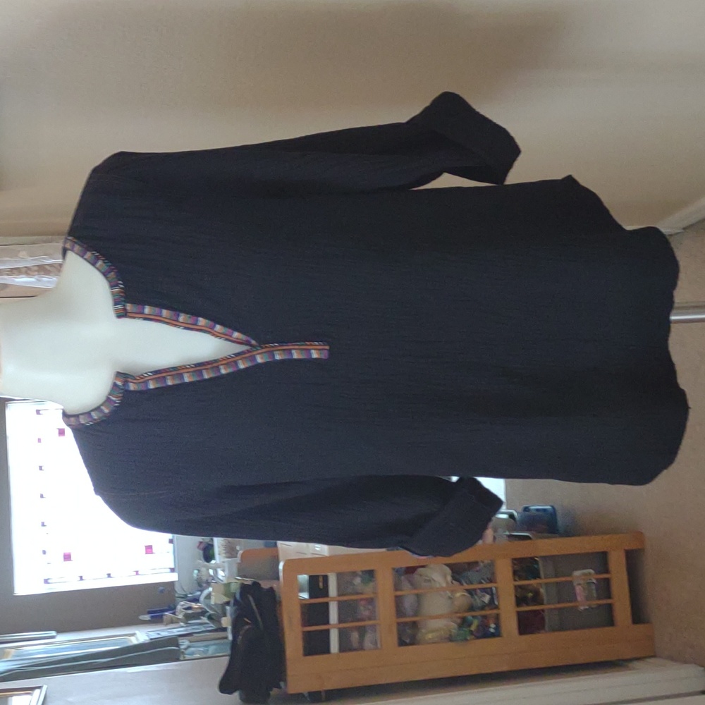 A common thread boho black tunic style top(Anthropology) size small